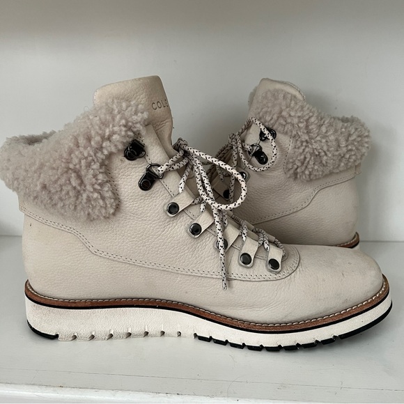 Cole Haan Grandexplore Hiker Boots women’s 9.5 ivory waterproof - Picture 7 of 8